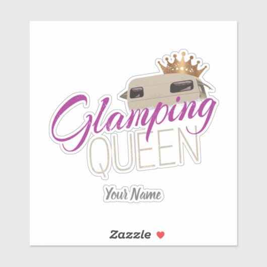 De Koningin Camping met  caravans Sticker (Vel)