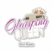 De Koningin Camping met  caravans Sticker (Voorkant)