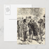 De koningin die Victoria Crosses distribueert Briefkaart (Voorkant / Achterkant)