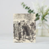 De koningin die Victoria Crosses distribueert Briefkaart (Staand voorkant)