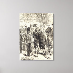 De koningin die Victoria Crosses distribueert Canvas Afdruk