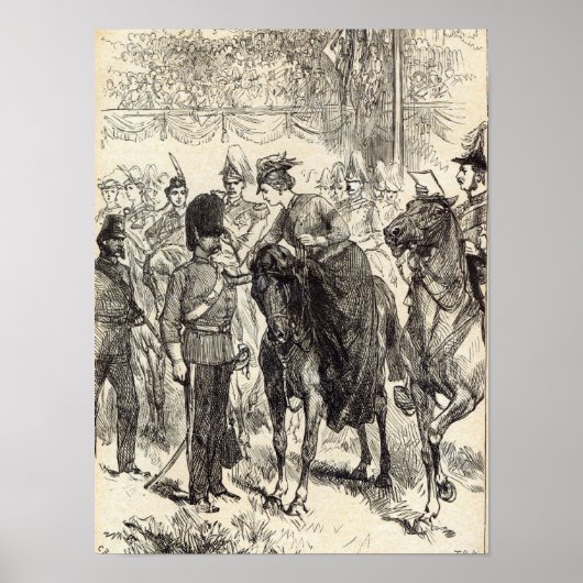 De koningin die Victoria Crosses distribueert Poster (Voorkant)