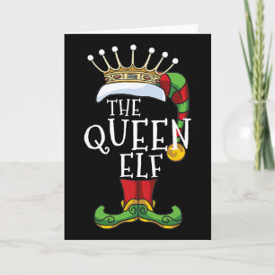 De Koningin Elf Familie Bijpassende Kerst Groep Pr Kaart