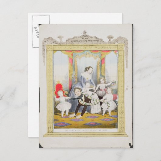 De koningin en prins Albert thuis Briefkaart (Voorkant / Achterkant)