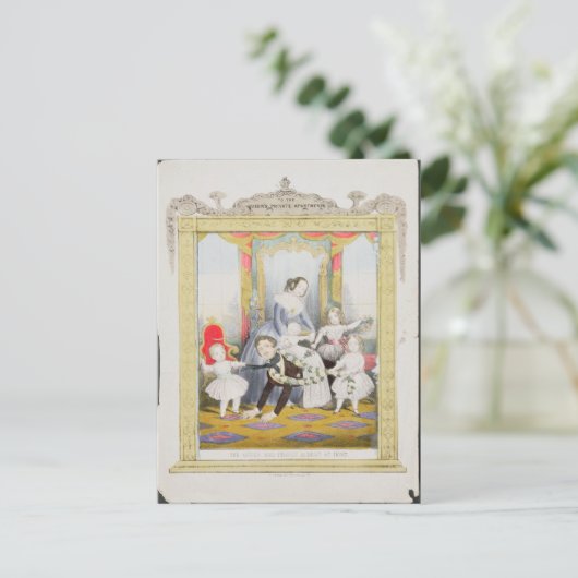 De koningin en prins Albert thuis Briefkaart (Staand voorkant)