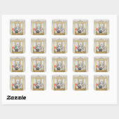 De koningin en prins Albert thuis Vierkante Sticker (Vel)