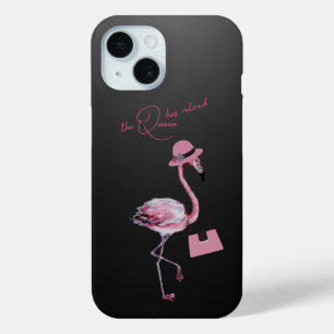 De koningin heeft de stijlvolle chique roze flamin iPhone 15 case