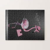 De koningin heeft de stijlvolle chique roze flamin legpuzzel (Horizontaal)