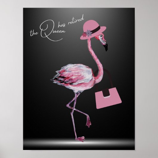 De koningin heeft de stijlvolle chique roze flamin poster (Voorkant)
