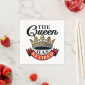 De koningin heeft de vrouwelijke pensioen servet (Insitu)