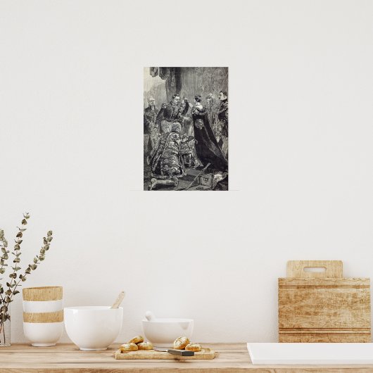 De koningin investeert de keizer van de Fransen Poster (Keuken)