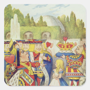 De koningin is gekomen. En is ze niet boos." Vierkante Sticker
