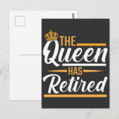 De koningin is gepensioneerd vrouw Funny gepension Briefkaart (Voorkant / Achterkant)