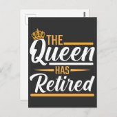 De Koningin is met Pensioen Funny Gepensioneerde Briefkaart (Voorkant / Achterkant)