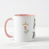 De koningin is met roos en kroon gestopt mok (Links)