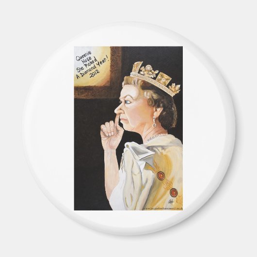 De koningin 'neus' koos een diamantjaar. magneet (Voorkant)