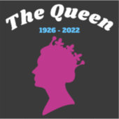 De Koningin Silhouet Geboren Overleden Data Design Sticker (Voorkant)