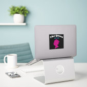 De Koningin Silhouet Geboren Overleden Data Design Sticker (Laptop op bureau)