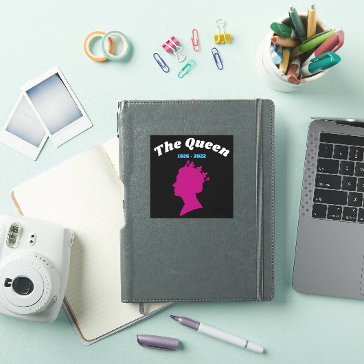 De Koningin Silhouet Geboren Overleden Data Design Sticker (iPad Cover)