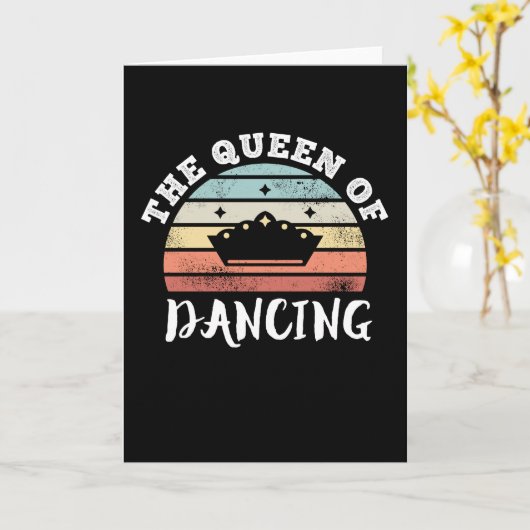 De Koningin van Dansende Moederdag Geschenken Kaart (Gele Bloem)