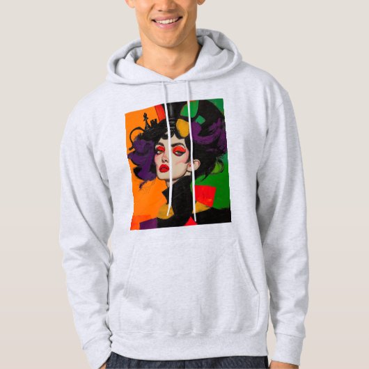 De koningin van de gambiet, glamschaken met felle  hoodie (Voorkant)