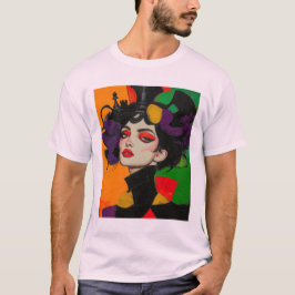 De koningin van de gambiet, glamschaken met felle  t-shirt
