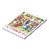 De koningin van de harten zegt: ik ben de baas van notitieblok (Linkerzijde)