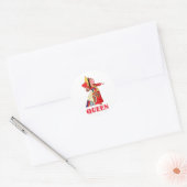 DE KONINGIN VAN DE HOND RONDE STICKER (Envelop)