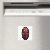 De Koningin van de Maan Watcher Elves poseert voor Magneet (Insitu (Vaatwasser))