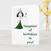 De koningin van de Verjaardag Kaart (Gele Bloem)