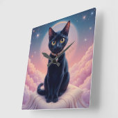 De Koningin Van De Zwarte Kat Helse Vierkante Klok (Hoek)
