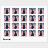 De Koningin Van De Zwarte Kat Helse Vierkante Sticker (Vel)