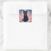 De Koningin Van De Zwarte Kat Helse Vierkante Sticker (Tas)