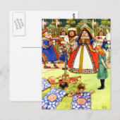 De koningin van harten en Alice in Wonderland Briefkaart (Voorkant / Achterkant)