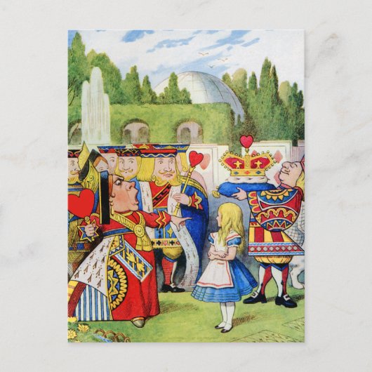 DE KONINGIN VAN HARTEN EN ALICE IN WONDERLAND BRIEFKAART (Voorkant)