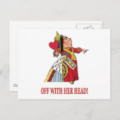 DE KONINGIN VAN HARTEN SCHREEUWT MET HAAR HOOFD BRIEFKAART (Voorkant / Achterkant)