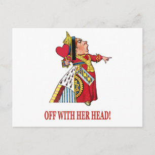 DE KONINGIN VAN HARTEN SCHREEUWT MET HAAR HOOFD BRIEFKAART