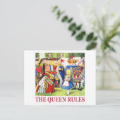 DE KONINGIN VAN HARTEN ZEGT: "DE KONINGIN REGEERT! BRIEFKAART (Staand voorkant)