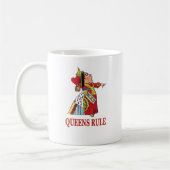 De koningin van harten zegt "Queens Rule" Koffiemok (Links)