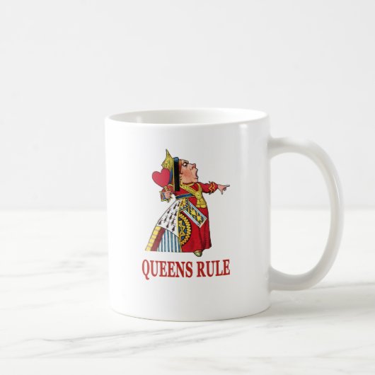 De koningin van harten zegt "Queens Rule" Koffiemok (Rechts)