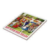 De koningin van het hart schopt "af met haar hoofd tegeltje (Zijkant)