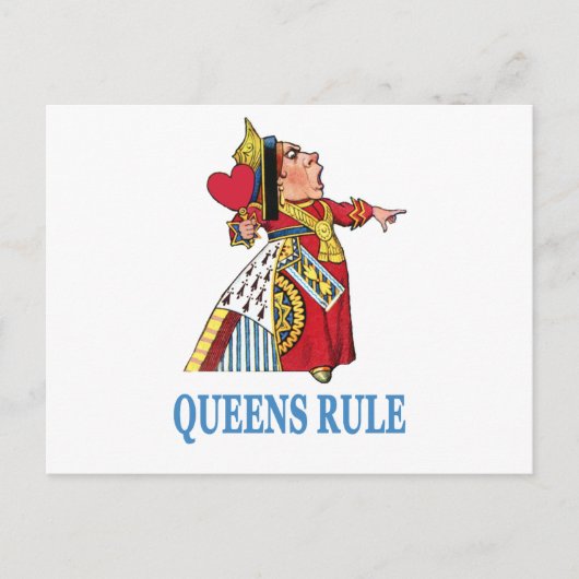 De koningin van het hart verklaart: "Koninginnen r Briefkaart (Voorkant)