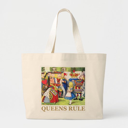 De koningin van het hart zegt: "Queens Rule!" Grote Tote Bag (Voorkant)