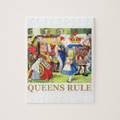 De koningin van het hart zegt: "Queens Rule!" Legpuzzel (Verticaal)