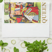 De koningin van het hart zegt: "Queens Rule!" Theedoek (Gevouwen)