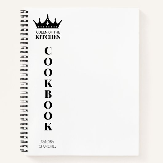 De koningin van het keukenboek Recipe gepersonalis Notitieboek (Voorkant)