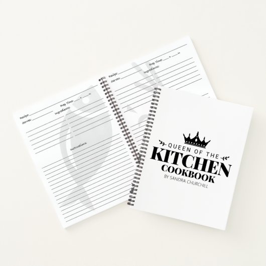 De koningin van het keukenboek Recipe gepersonalis Notitieboek (Binnen)