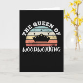 De Koningin van Houtbewerking Moederdag Geschenken Kaart (Gele Bloem)