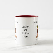 De koningin van koffie is geen drug... tweekleurige koffiemok (Center)