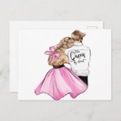 De koningin van mijn hart-valentijnsechtpaar uit l briefkaart (Voorkant / Achterkant)